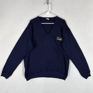 Vintage Discus Athletic V-Neck Sweatshirt Mens XL Made in USA Campbell Sport VTG